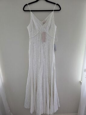KEEPSAKE the Label White Lace Slip Maxi Gown